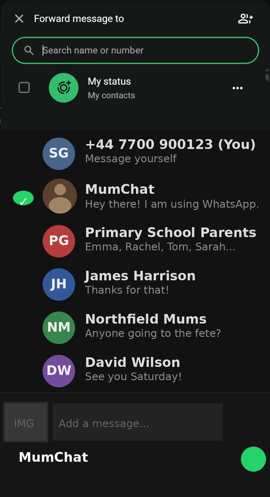 Forwarding to MumChat