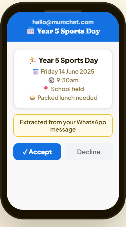 Calendar invite